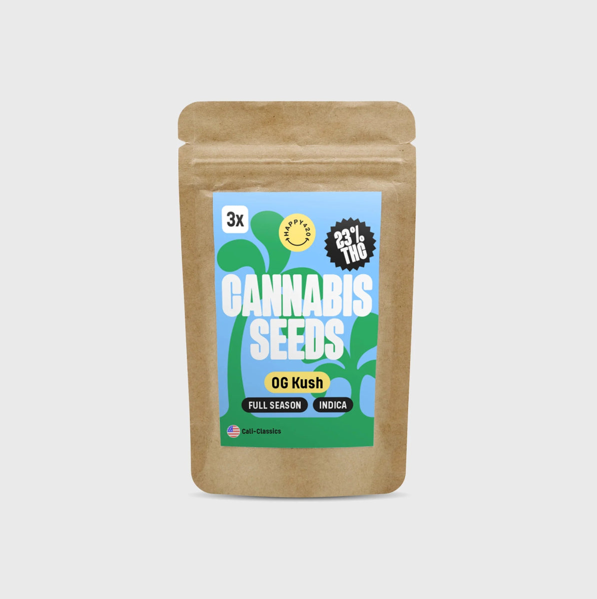 Cali Genetics OG Kush 23% THC 🌱 full season Cannabissamen 3 Stück - Hanfify®