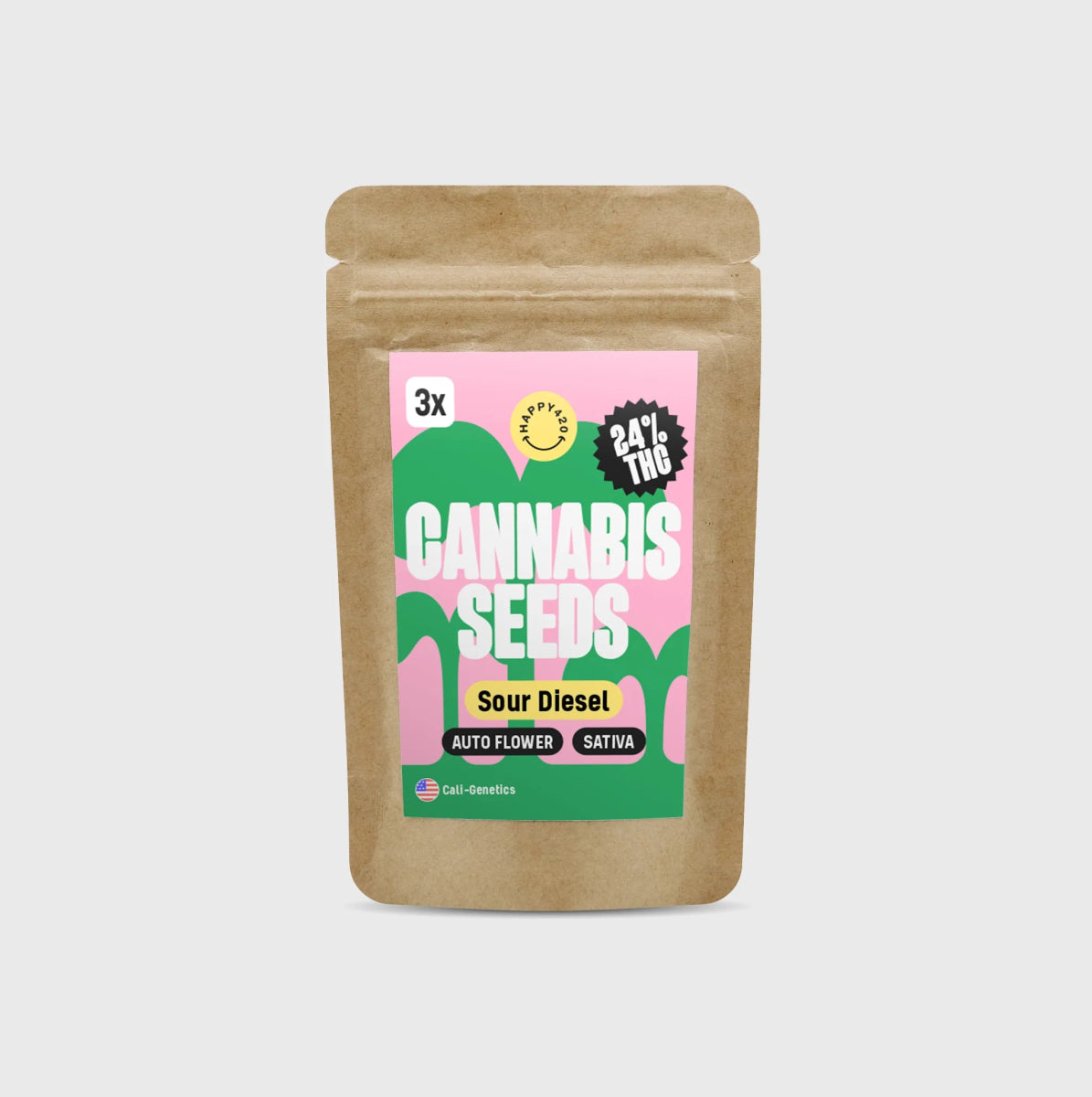 NEU!! Cali Genetics Sour Diesel 24% THC 🌱 auto flowering Cannabissamen 3 Stück - Hanfify®