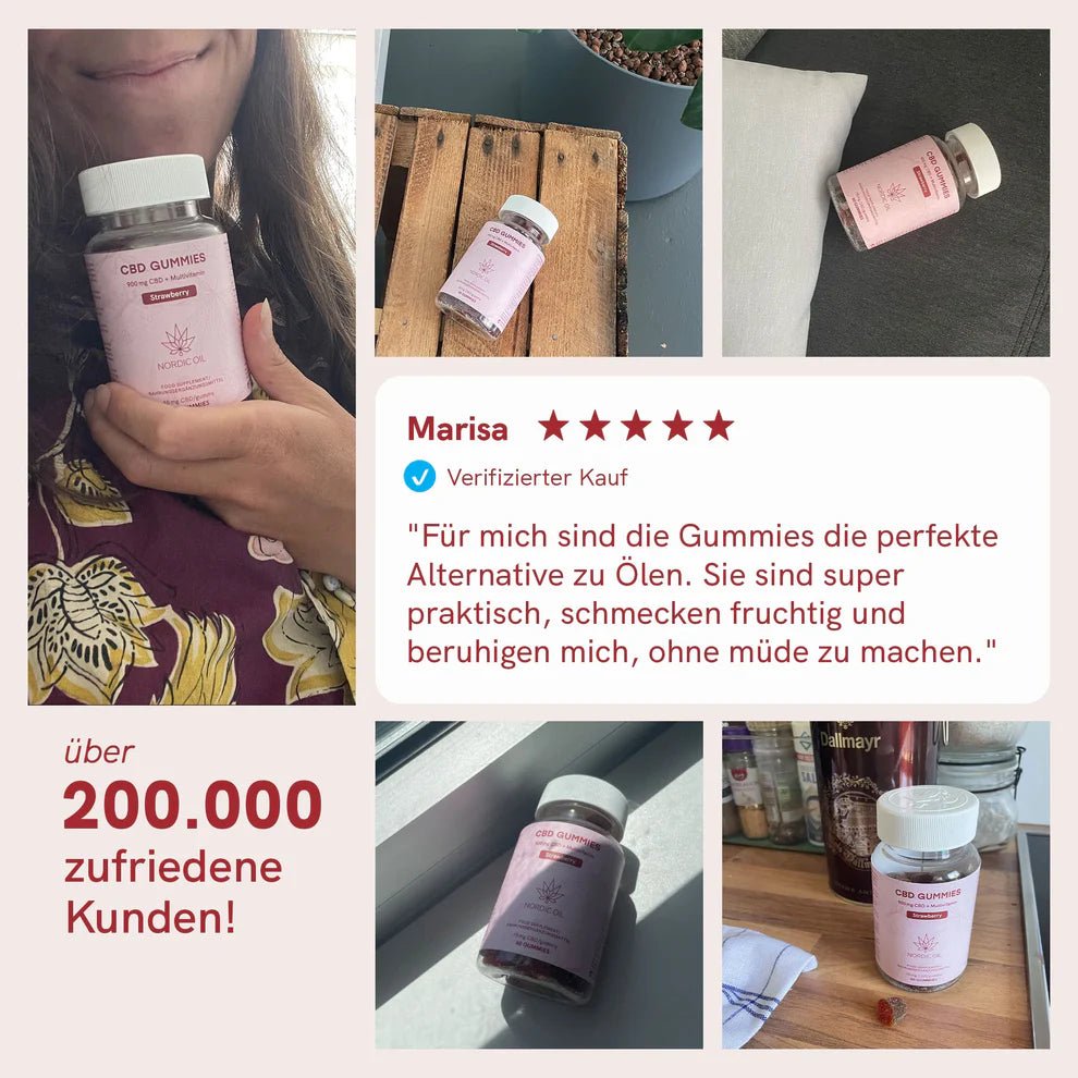 3FÜR2: CBD Fruchtgummis (900mg) Erdbeere Edibles - Hanfify