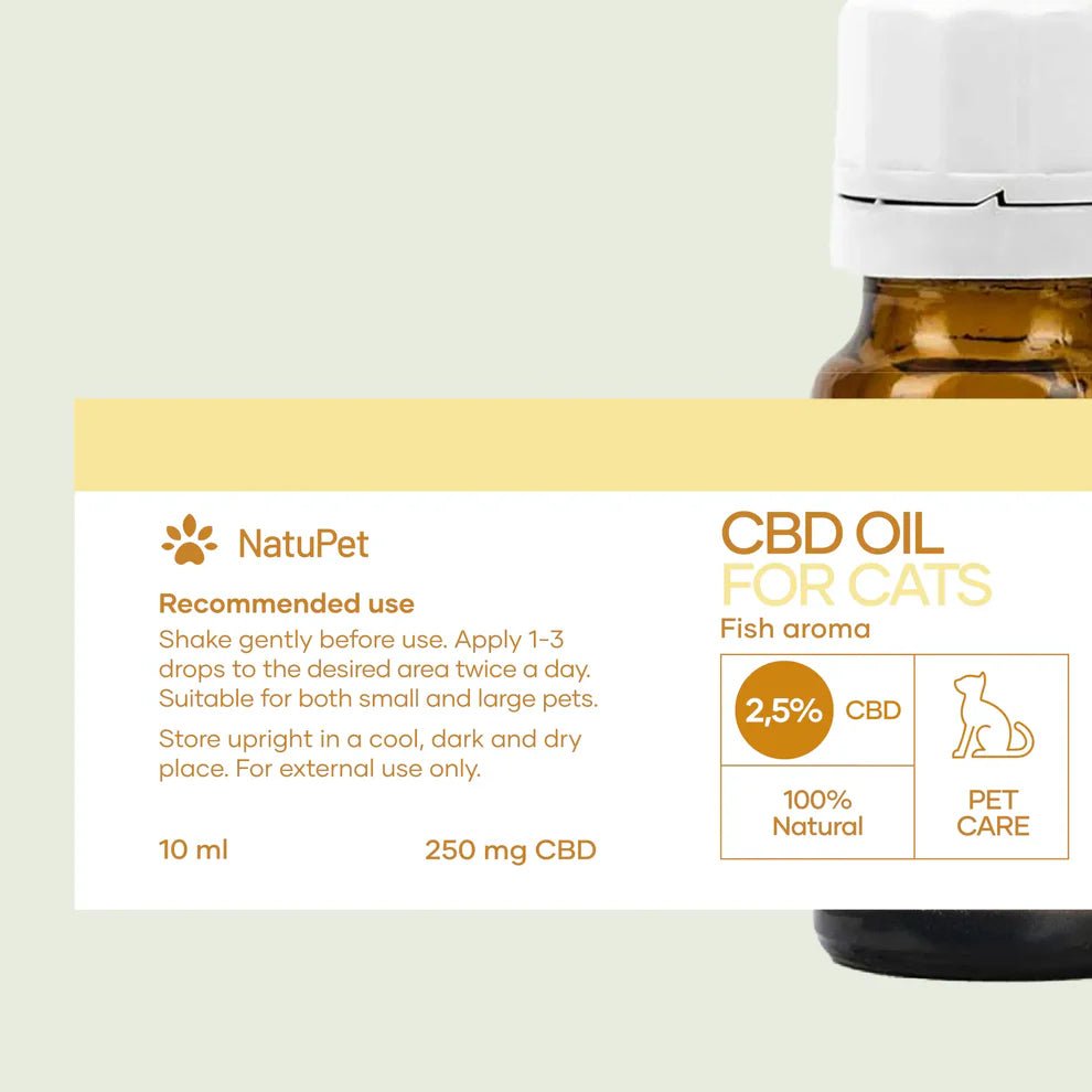 3FÜR2: CBD Öl für Katzen - Fisch (2,5%) CBD für Tiere - Hanfify
