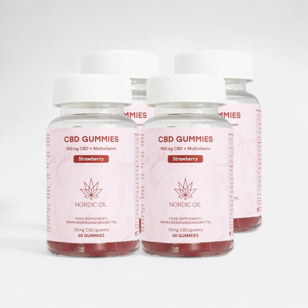 4x CBD Fruchtgummis (900mg) Erdbeere Edibles - Hanfify