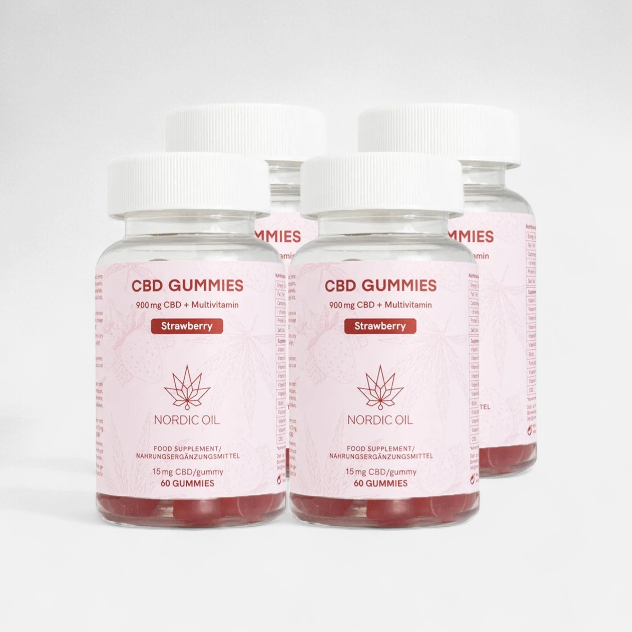 4x CBD Fruchtgummis (900mg) Erdbeere Edibles - Hanfify