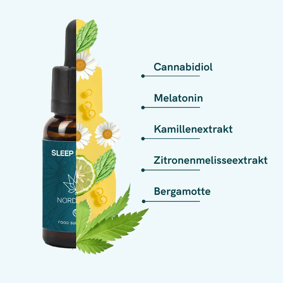 4x CBD Schlaftropfen mit Melatonin Öl - Hanfify