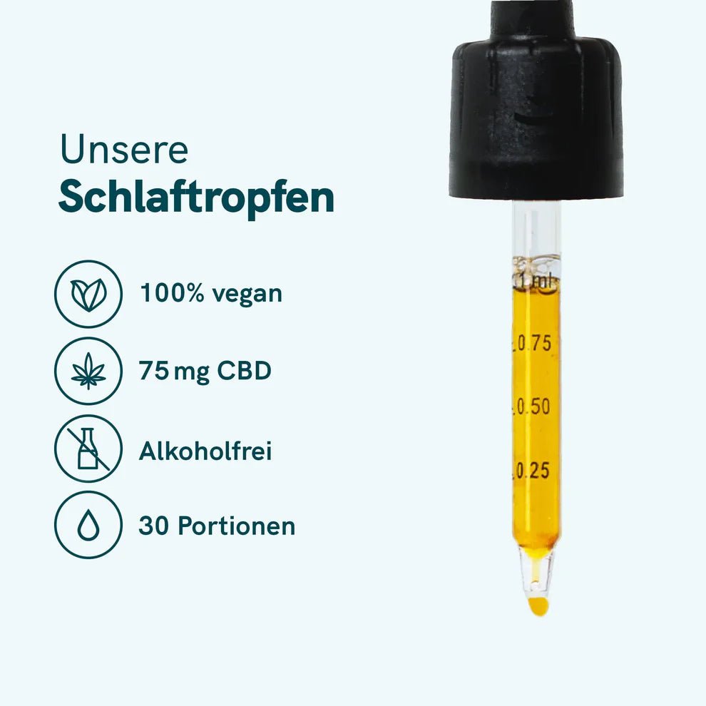 4x CBD Schlaftropfen mit Melatonin Öl - Hanfify