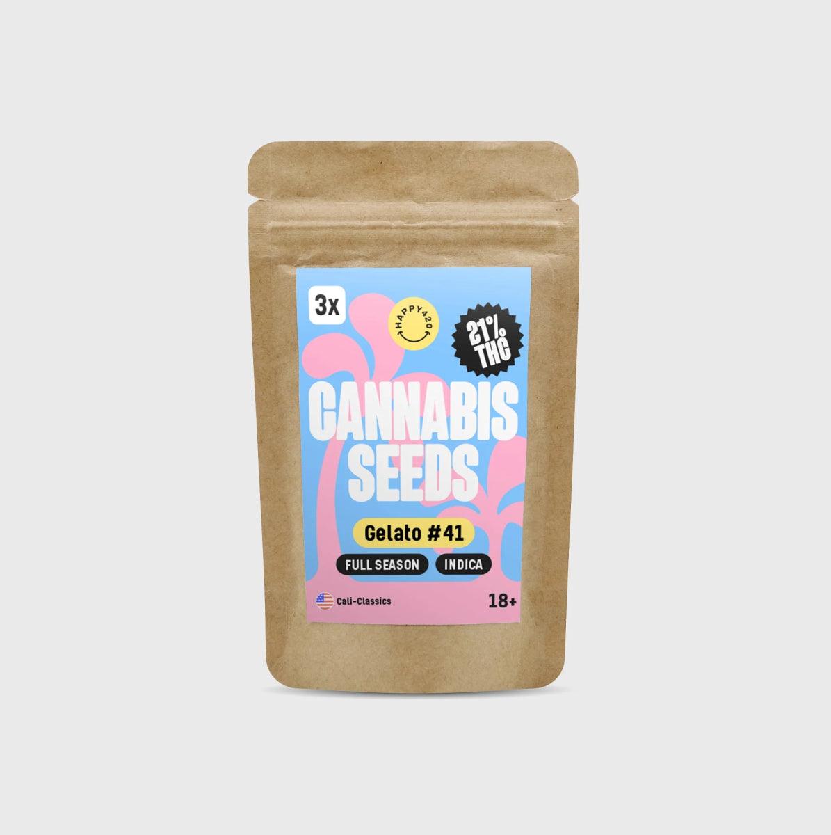 Cali Genetics Gelato 41 25% THC 🌱 full season Cannabissamen 3 Stück - Hanfify®