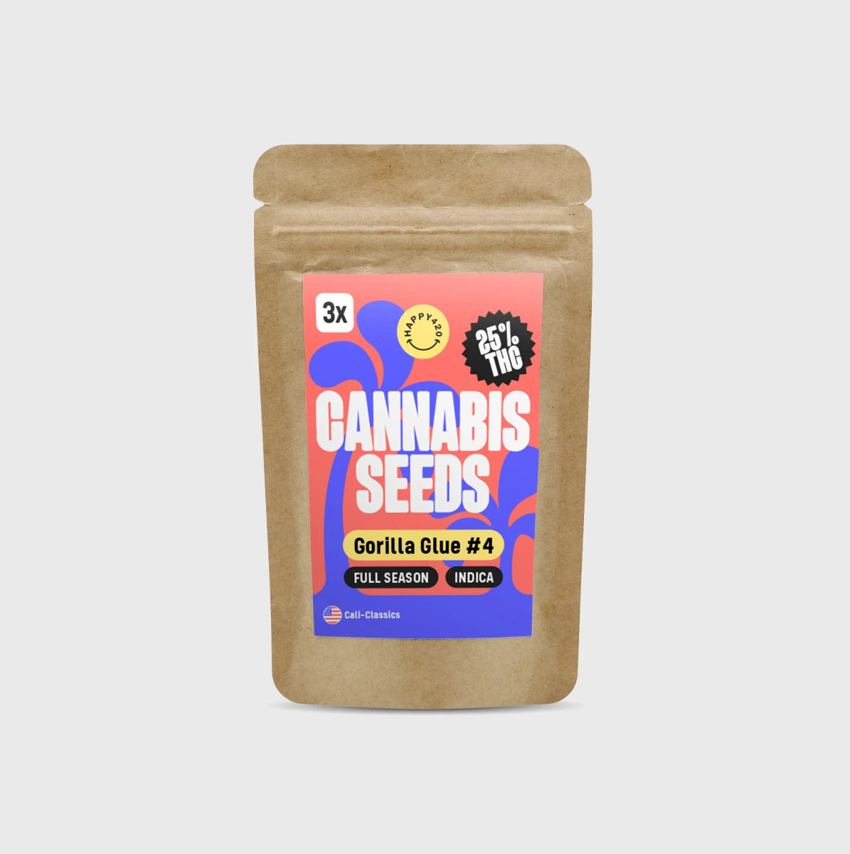 Cali Genetics Gorilla Glue 4 25% THC 🌱 full season Cannabissamen 3 Stück - Hanfify®