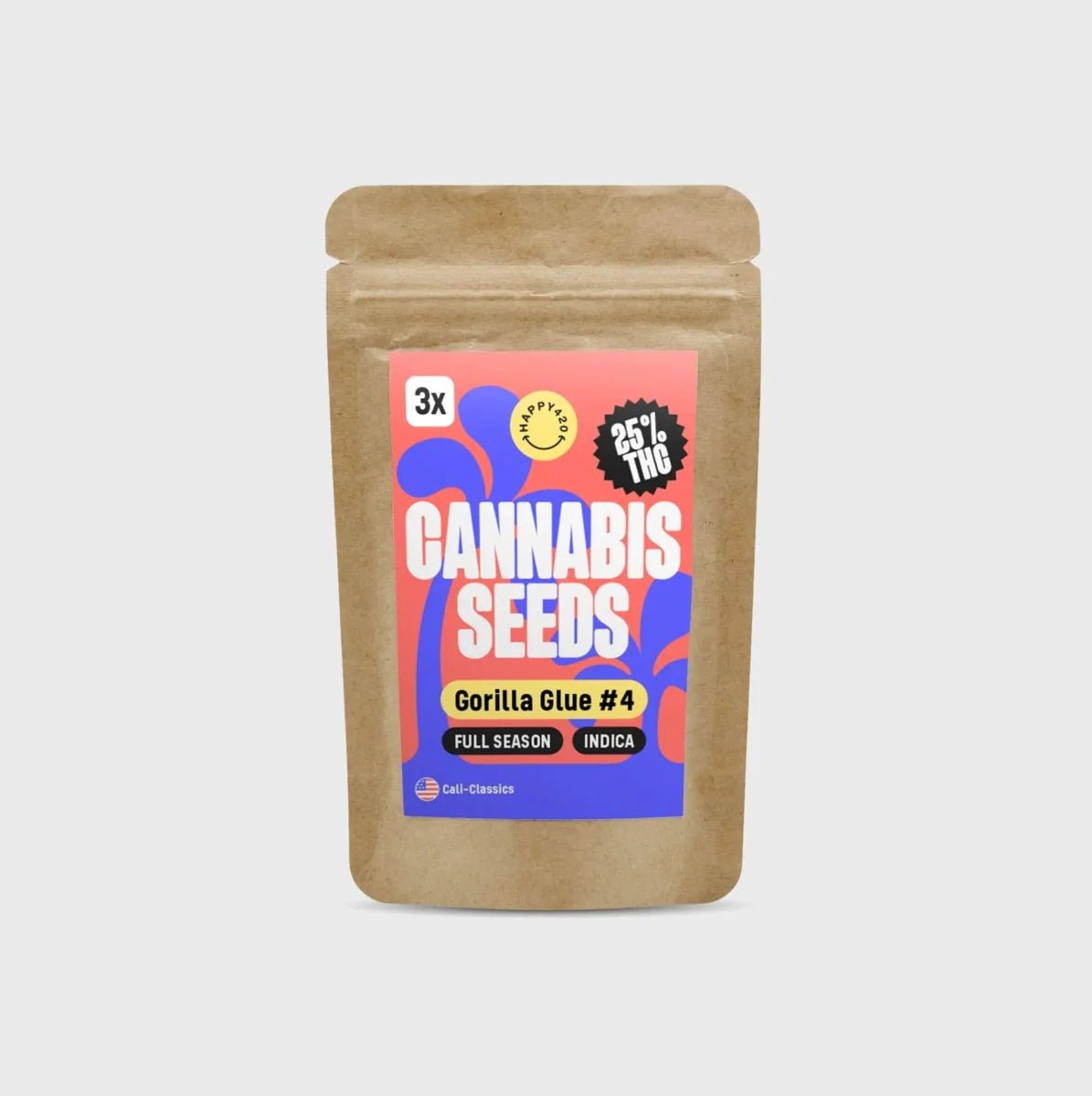 Cali Genetics Gorilla Glue 4 25% THC 🌱 full season - Cannabissamen - Hanfify®