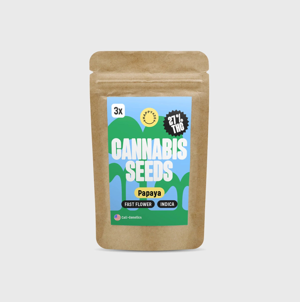 Cali Genetics Papaya 27% THC 🌱 fast flowering Cannabissamen 3 Stück - Hanfify®