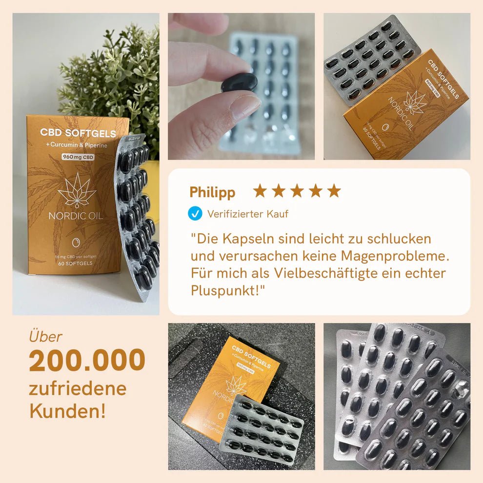 CBD Kapseln (960mg) mit Curcumin Edibles - Hanfify