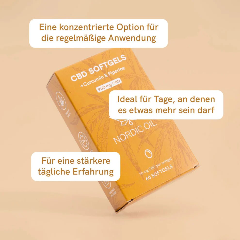 CBD Kapseln (960mg) mit Curcumin Edibles - Hanfify
