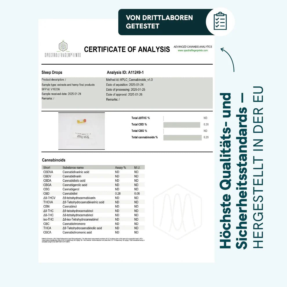 CBD Schlaftropfen mit Melatonin Öl - Hanfify