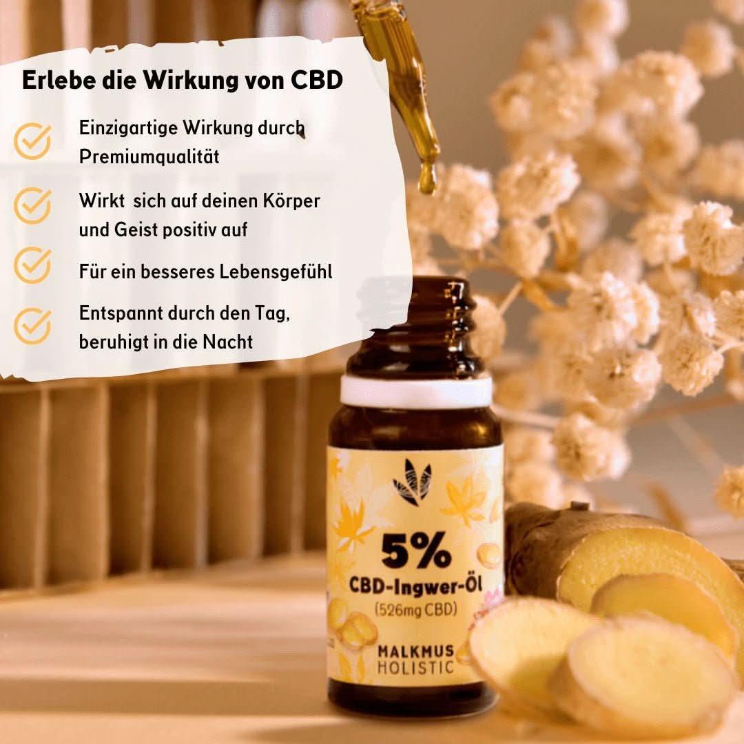 🌱 CBD+Ingwer Naturextrakt PREMIUM Öl 10ml - Öl - Hanfify®