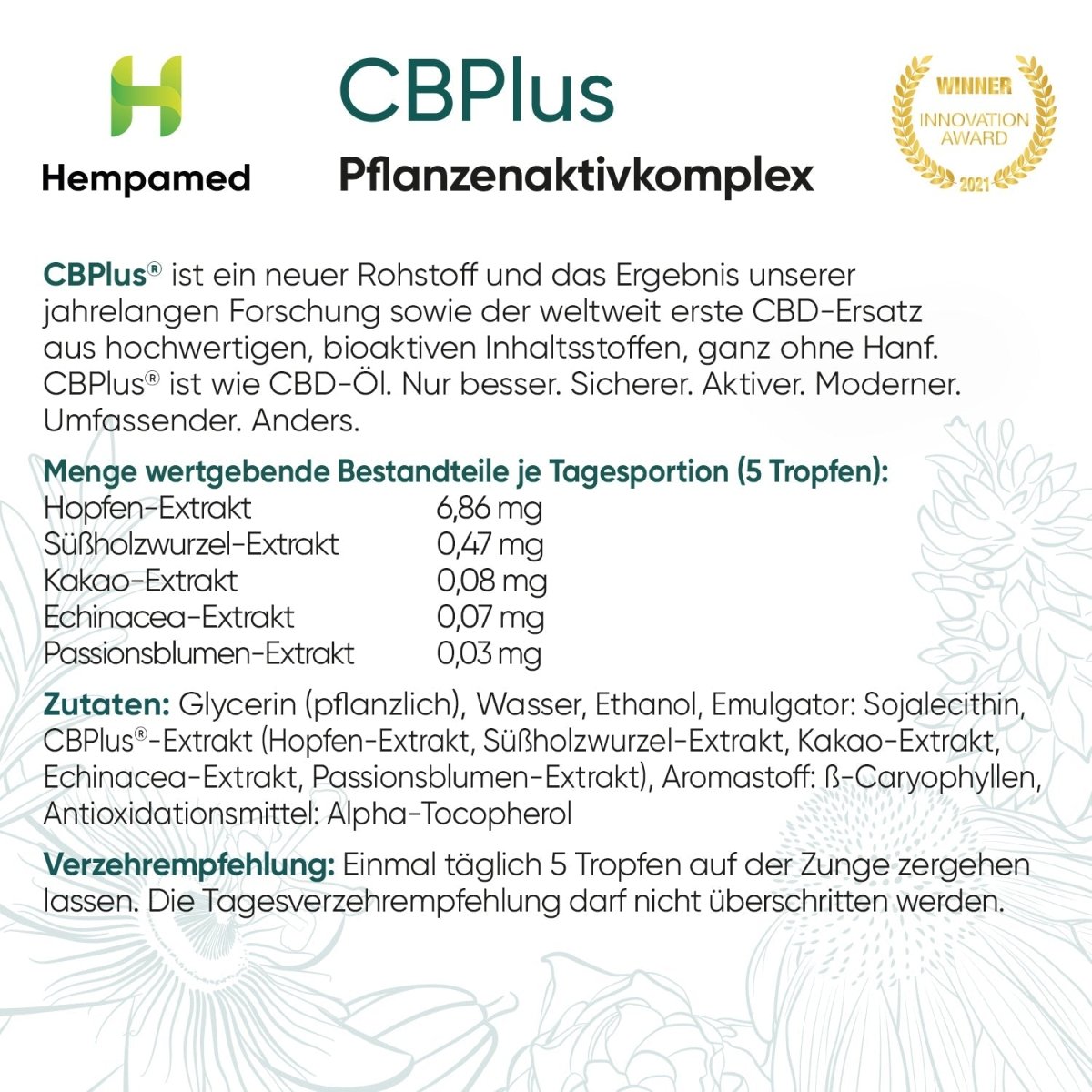CBPlus - 500 mg Pflanzenaktivkomplex Öl - Hanfify®