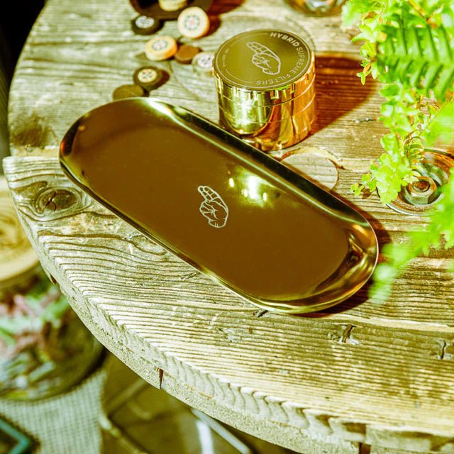 Edelstahl Tray Gold Headshop - Hanfify