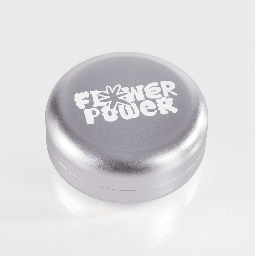Flower Power Stashbox Headshop Silver - Hanfify®