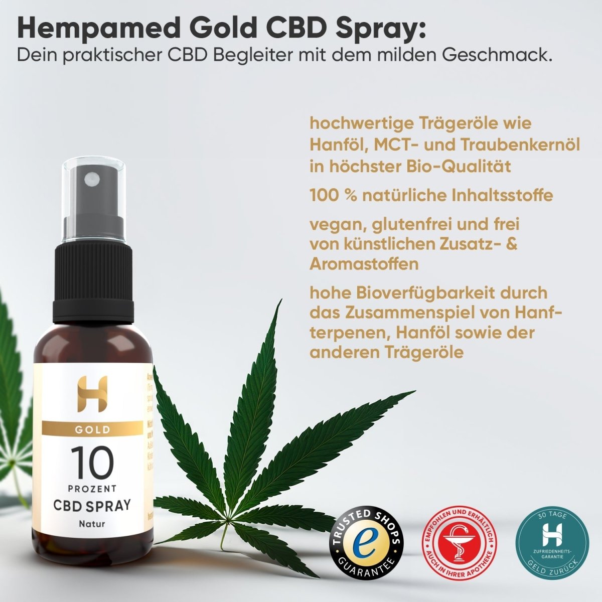 Gold CBD Mundspray 10 % Öl - Hanfify®