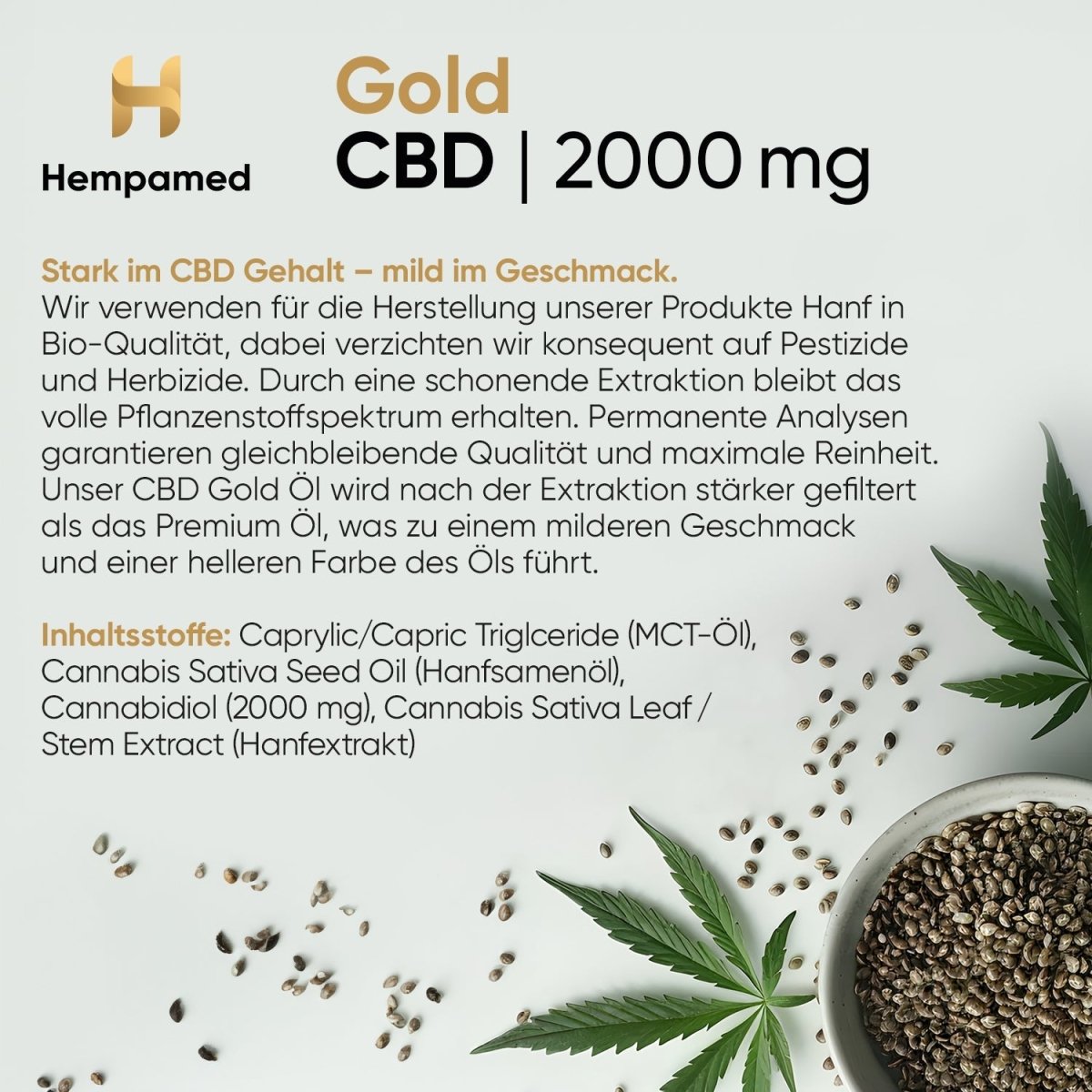 Gold CBD Öl 20 % Öl - Hanfify®