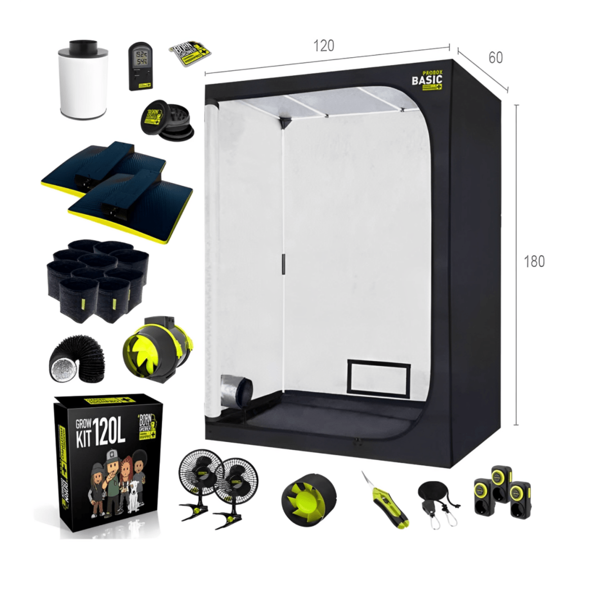 Growbox Komplettset 120x60 Growshop - Hanfify®