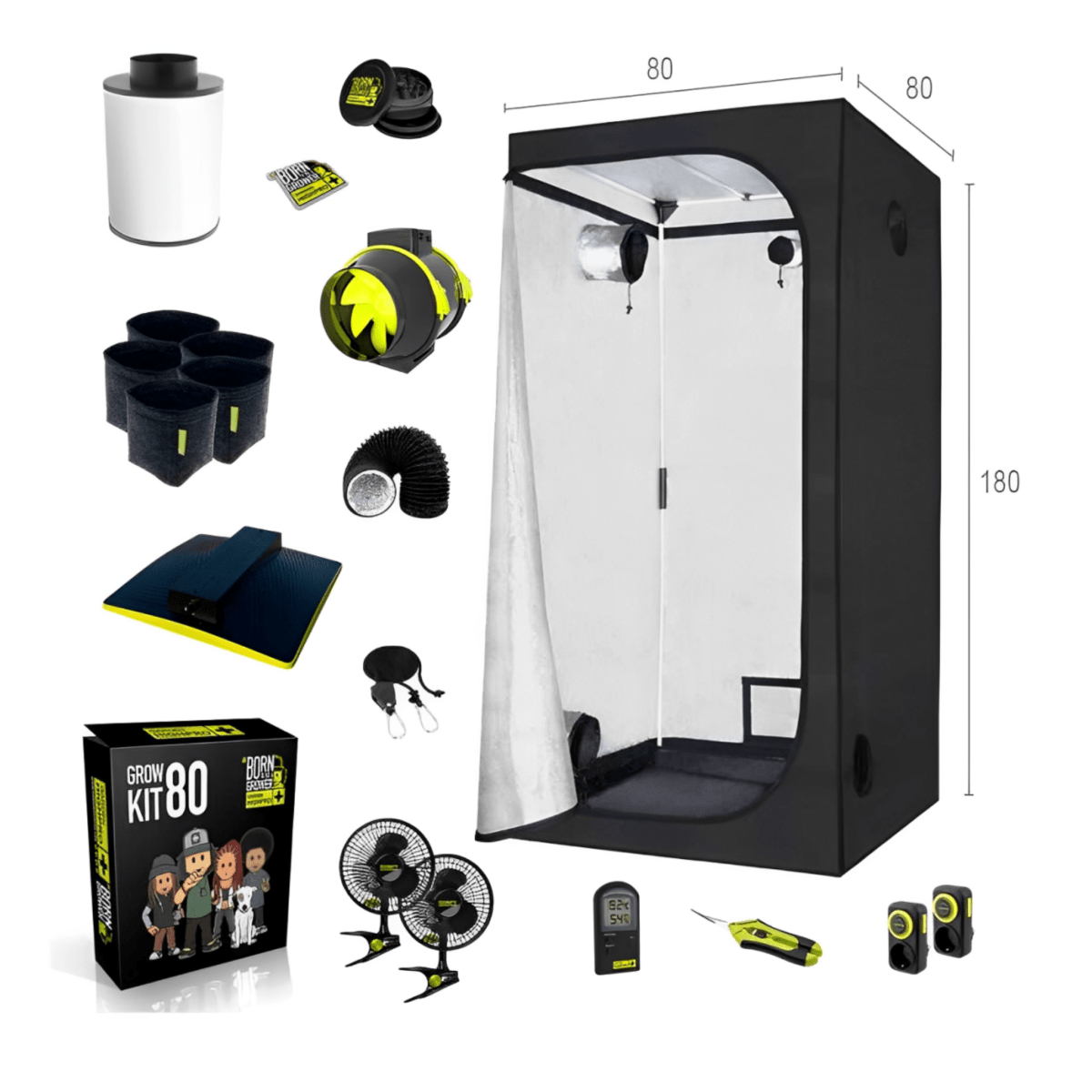 Growbox Komplettset 80x80 Growshop - Hanfify®
