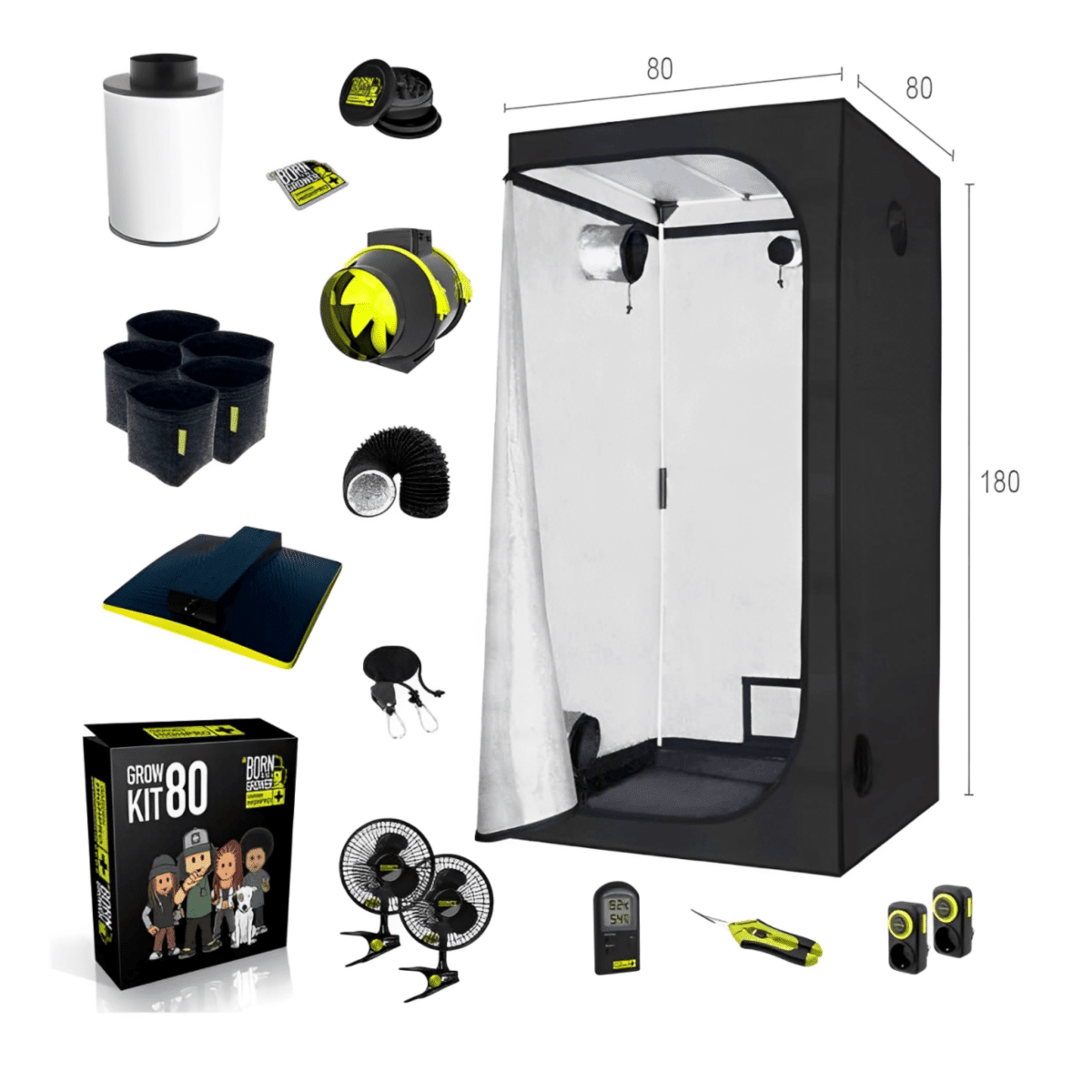 Growbox Komplettset 80x80 - Growshop - Hanfify®