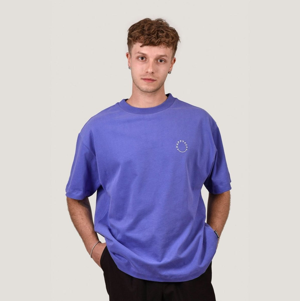 HAPPY 420 - Purple Oversize T-Shirt Merch M - Hanfify