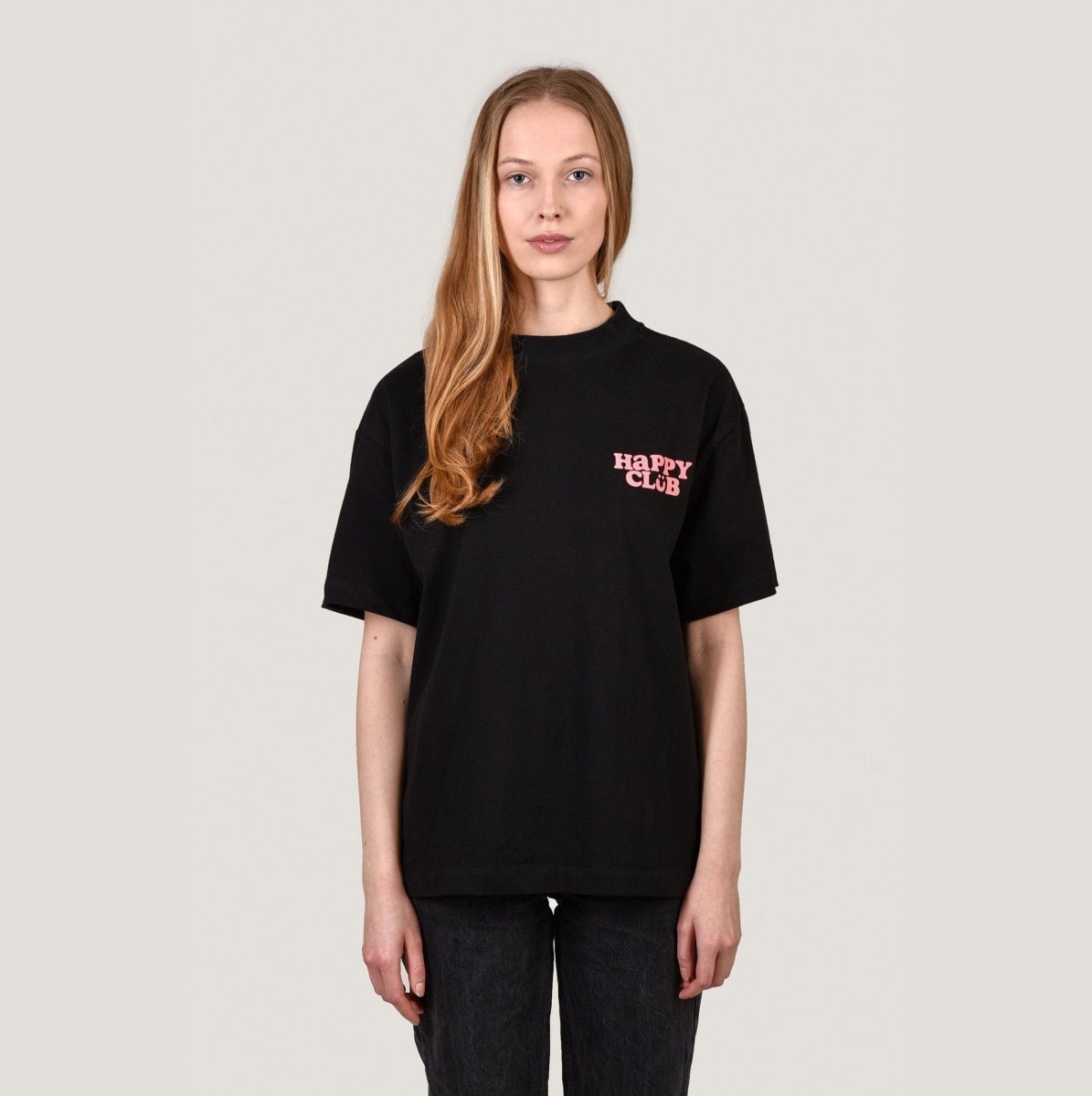 HAPPY CLUB T – Black oversize Merch M - Hanfify®