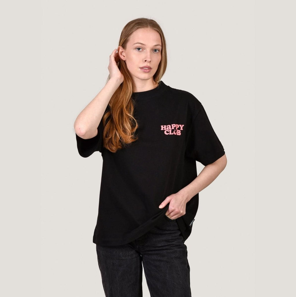 HAPPY CLUB T – Black oversize - Merch - Hanfify®