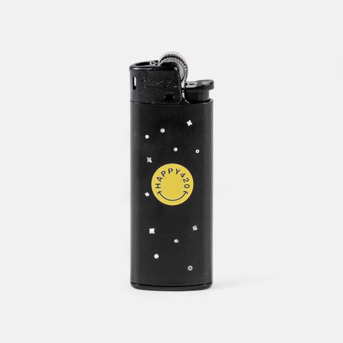 Happy420 BIC Feuerzeug - klein Merch All Black - Hanfify
