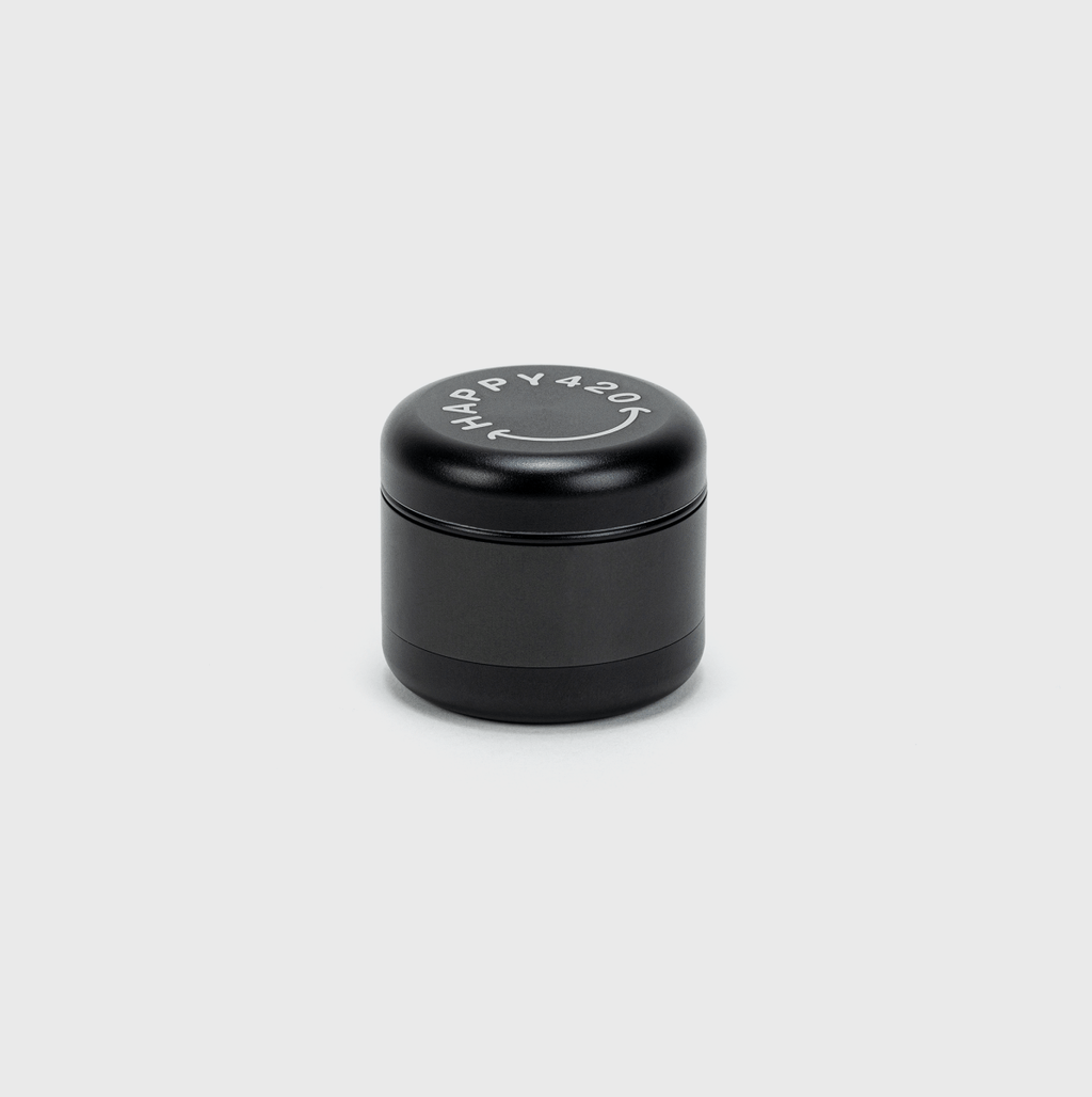 Happy420 Deluxe Quartet Grinder Headshop Black - Hanfify®