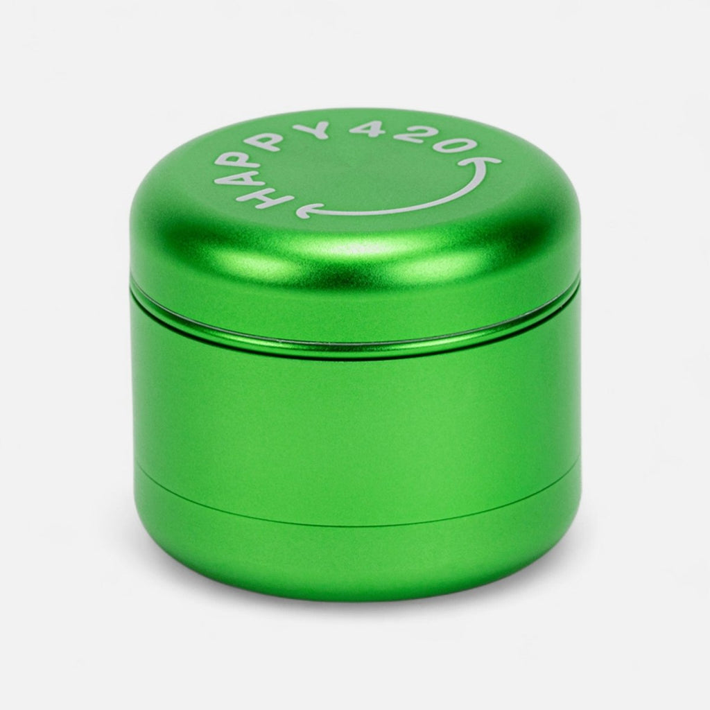 Happy420 Deluxe Quartet Grinder Headshop Red - Hanfify