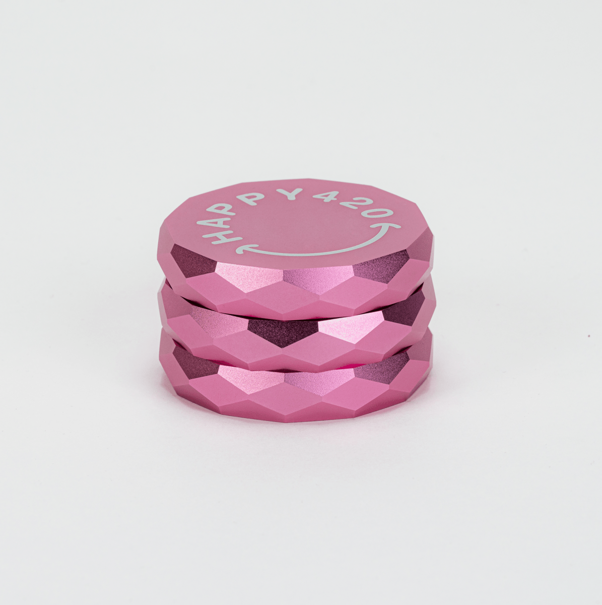 Happy420 Diamond Grinder Headshop Pink - Hanfify
