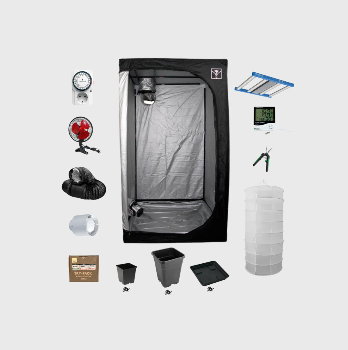 Happy420 Growbox Komplettset Growshop L Premium: 60x60x140cm - Hanfify®