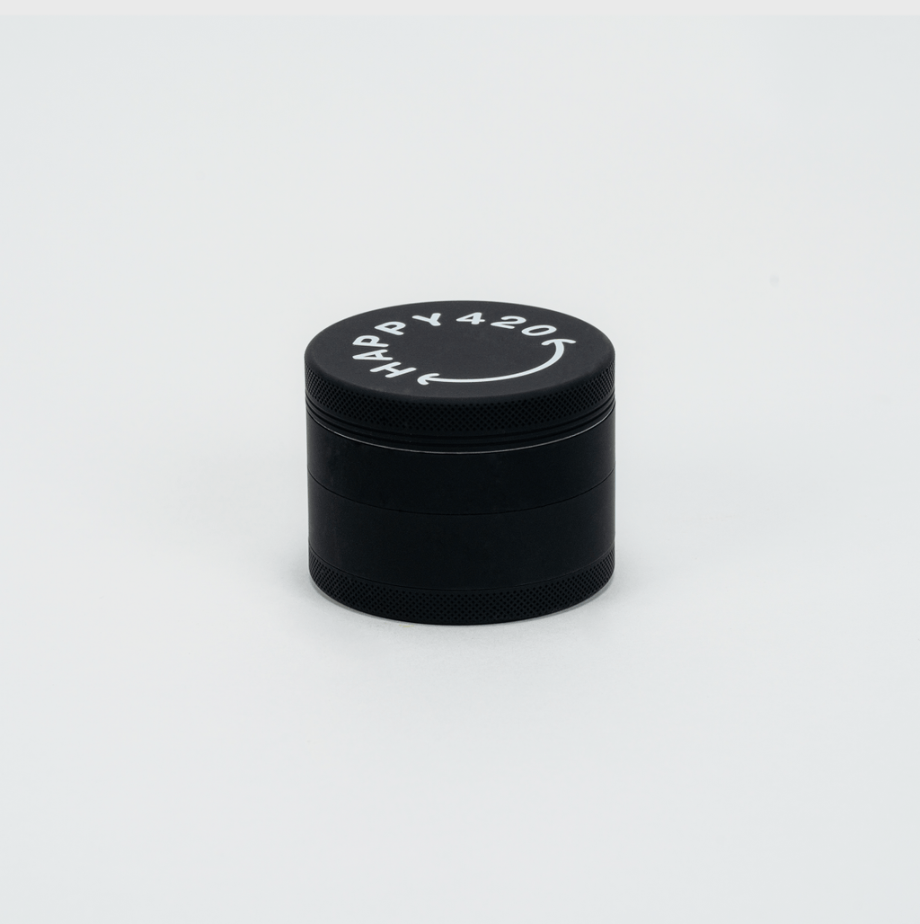 Happy420 Soft Touch Grinder Headshop Black - Hanfify®