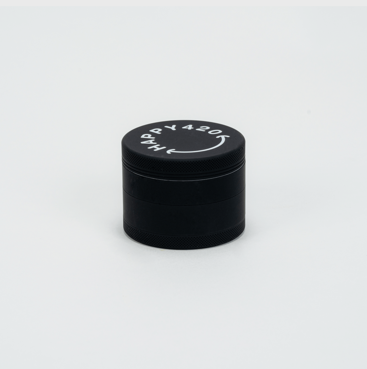 Happy420 Soft Touch Grinder Headshop Black - Hanfify