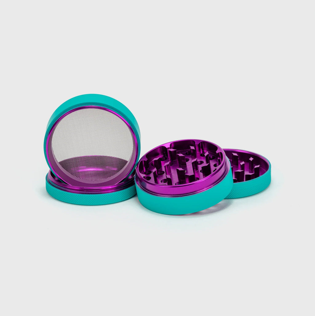 Happy420 Soft Touch Grinder Headshop Turquoise - Hanfify