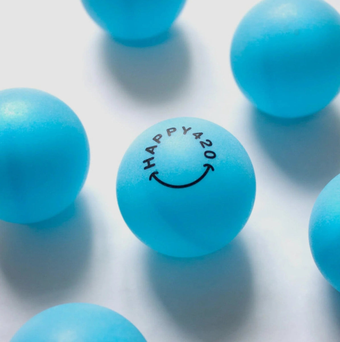 Happy420 Tischtennisbälle 6 Stk. Merch Blau - Hanfify®