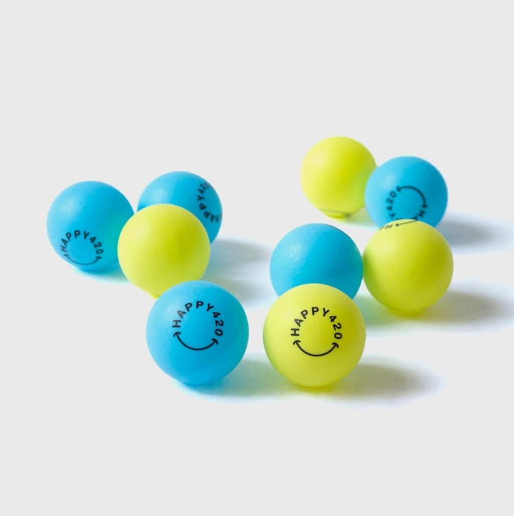 Happy420 Tischtennisbälle 6 Stk. Merch Gelb - Hanfify®
