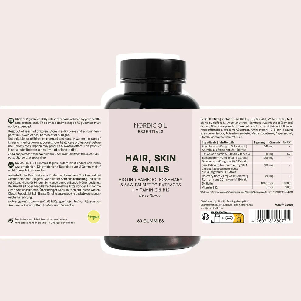 Haut, Haare und Nägel Fruchtgummis Supplements - Hanfify