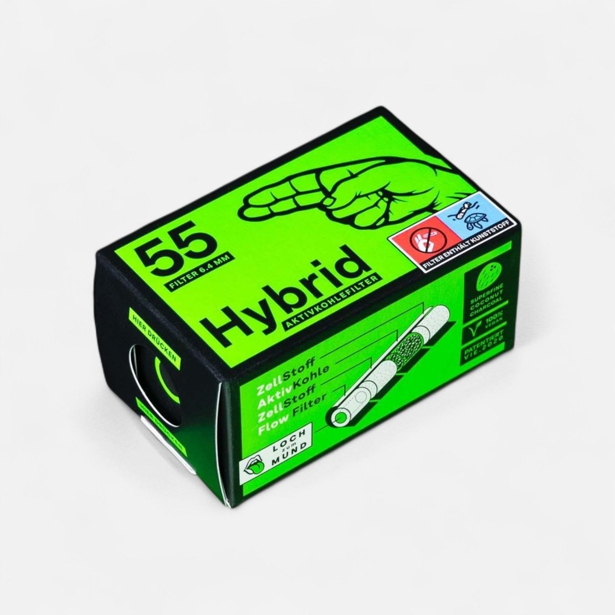 Hybrid Supreme Aktivkohlefilter 55er Box Classic Headshop - Hanfify