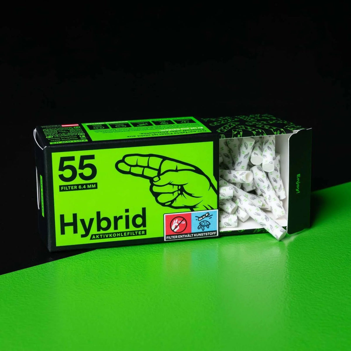 Hybrid Supreme Aktivkohlefilter 8er Display Classic 8x55er Headshop - Hanfify