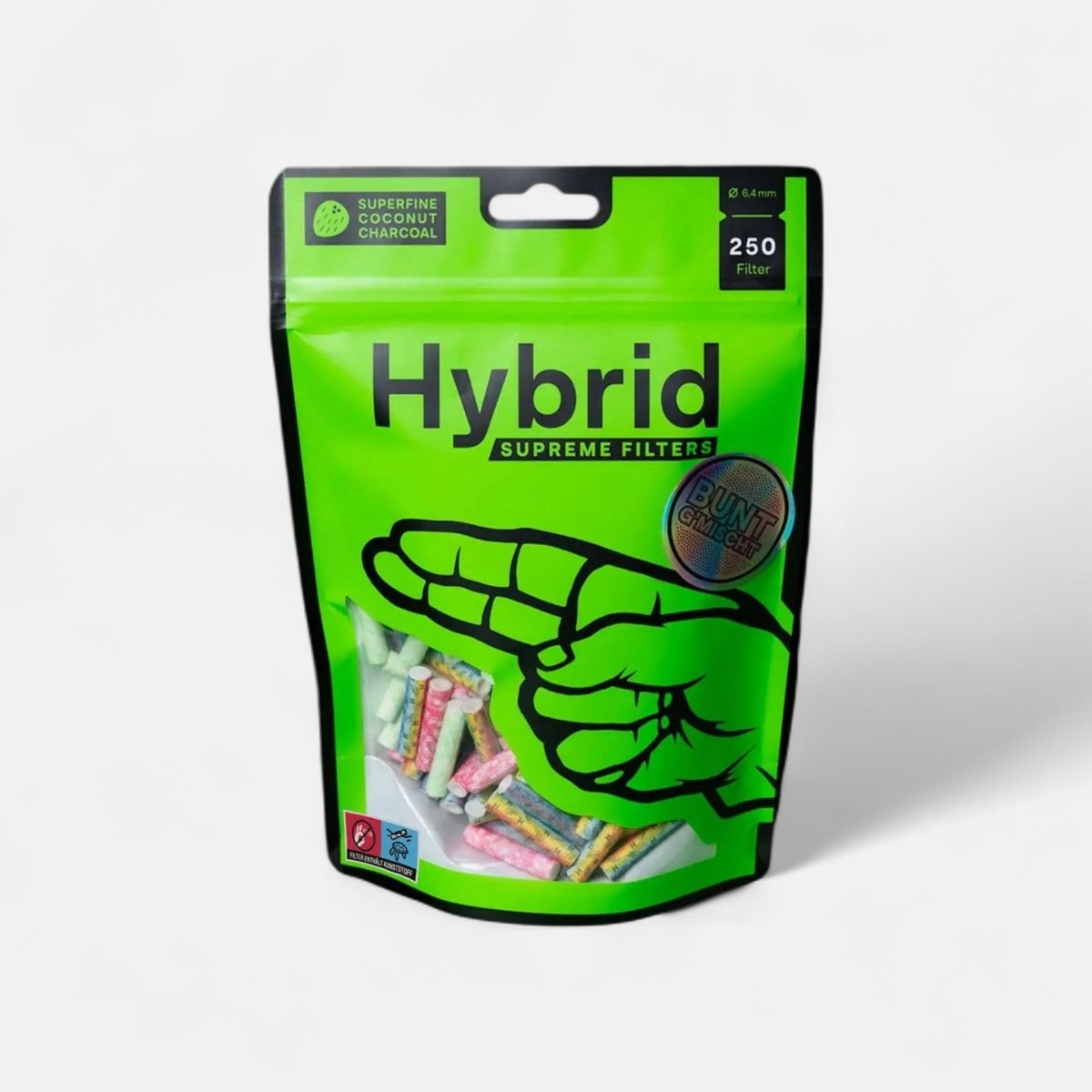 Hybrid Supreme Aktivkohlefilter Bag 250 Bunt G'mischt Headshop - Hanfify