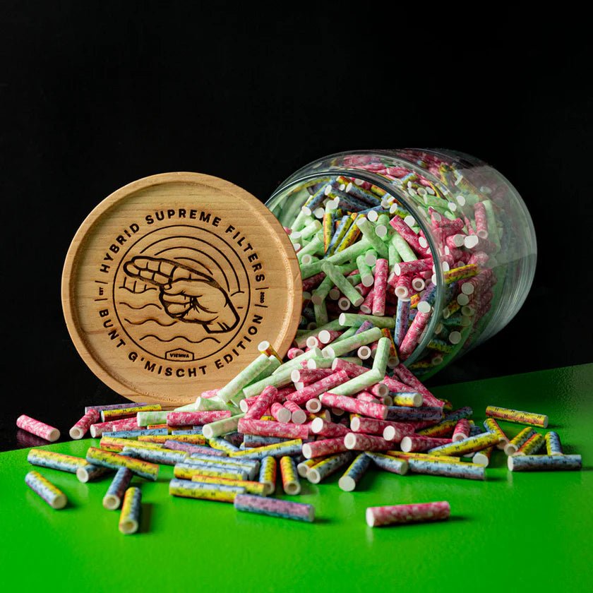 Hybrid Supreme Aktivkohlefilter Glas 1000 Bunt G'mischt Headshop - Hanfify