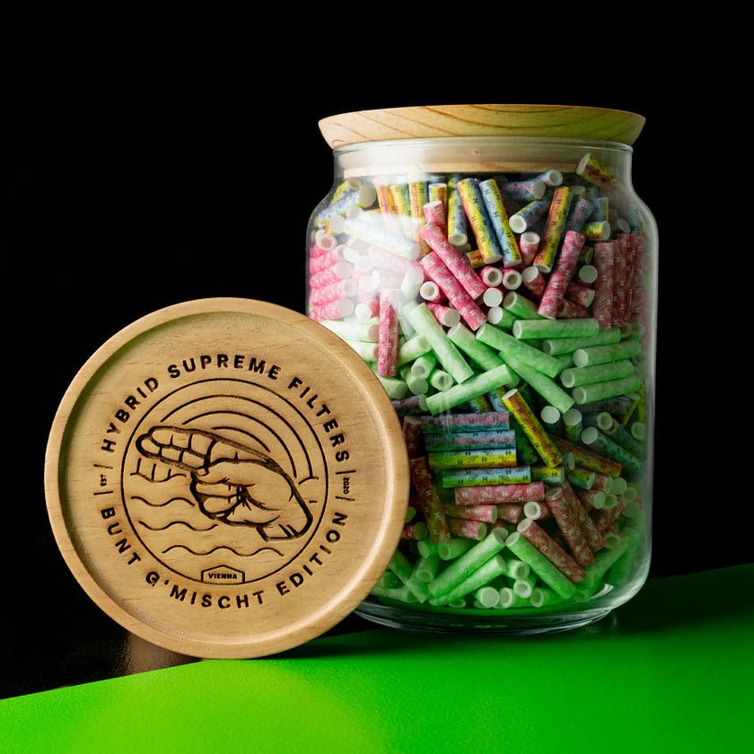 Hybrid Supreme Aktivkohlefilter Glas 1000 Bunt G'mischt Headshop - Hanfify