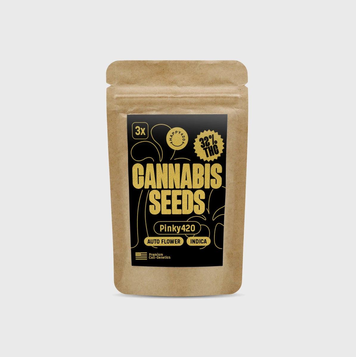 Legendary Cali Genetics Seeds Pinky420 32% THC 🌱 auto flowering Cannabissamen 3 Stück - Hanfify®