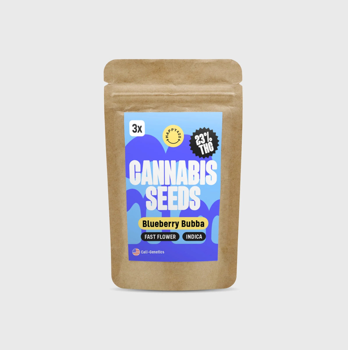 NEU!! Cali Genetics Blueberry Bubba 21% THC 🌱 fast flowering Cannabissamen 3 Stück - Hanfify®