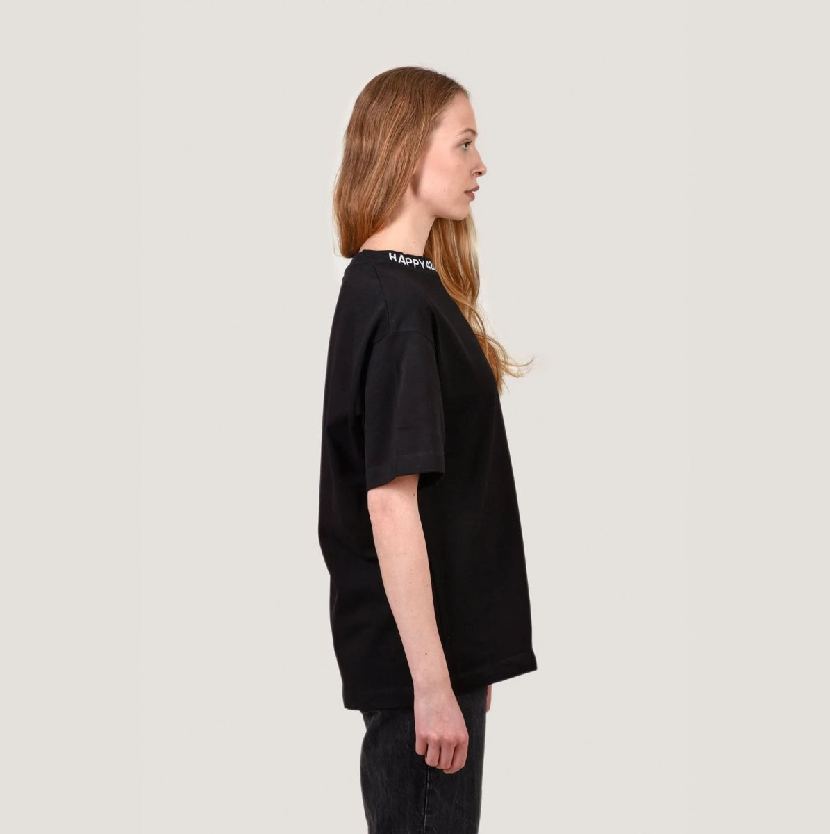 Oversize T - Kragen mit Stick Schwarz Merch M - Hanfify