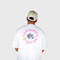 Oversize White T Collar Knit x Gambinos Gelato Merch L - Hanfify