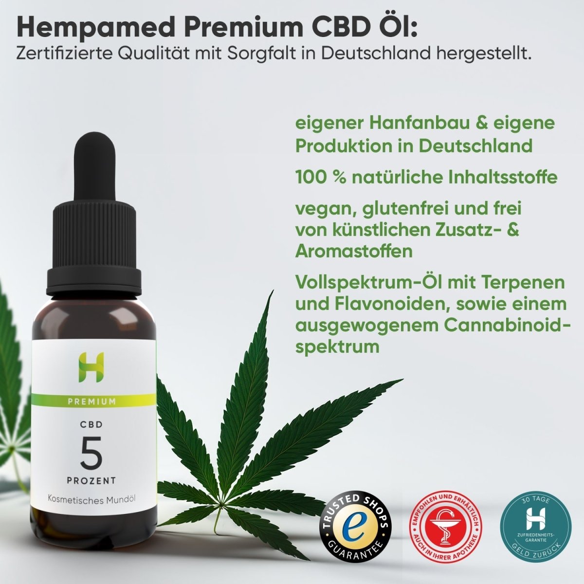 Premium CBD Öl 5 % (30 ml) Öl - Hanfify®