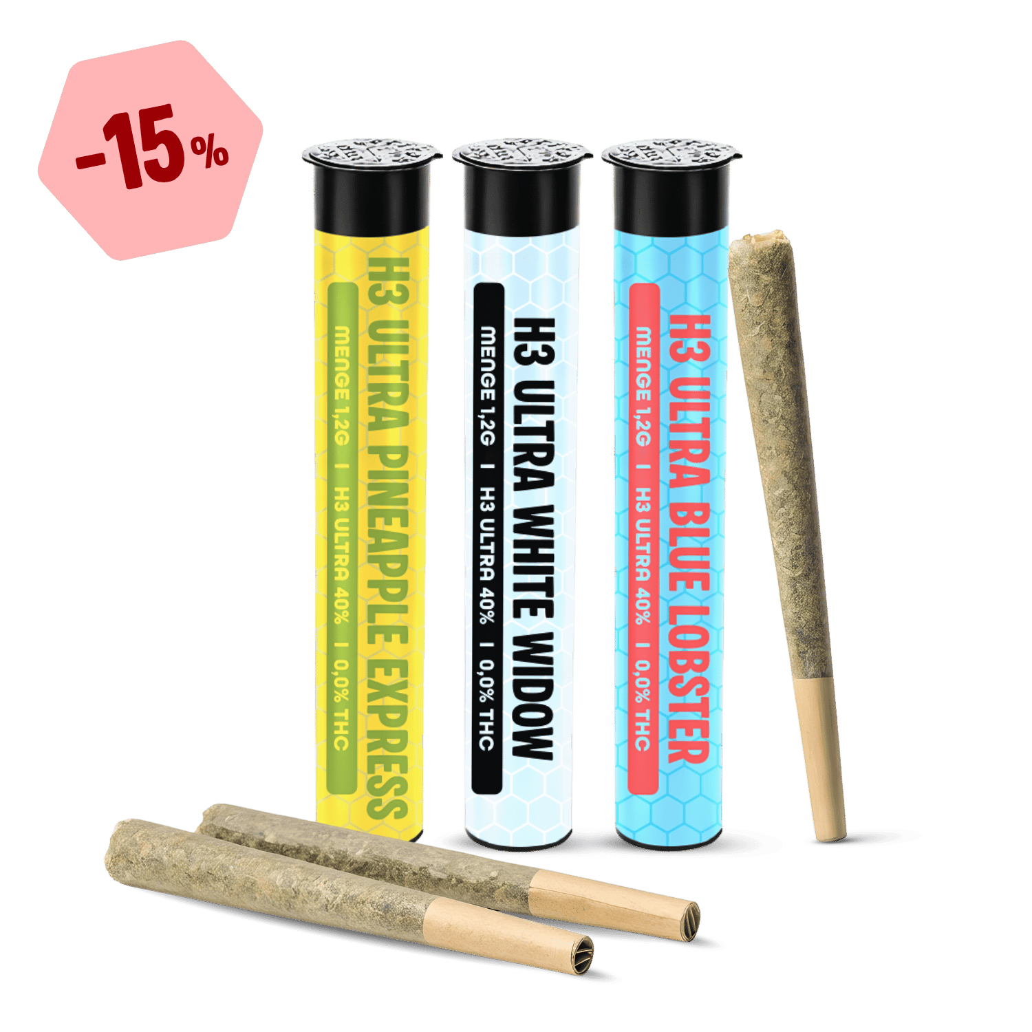 PreRoll Probierset Preroll - 40% H3 Ultra Joints - Hanfify