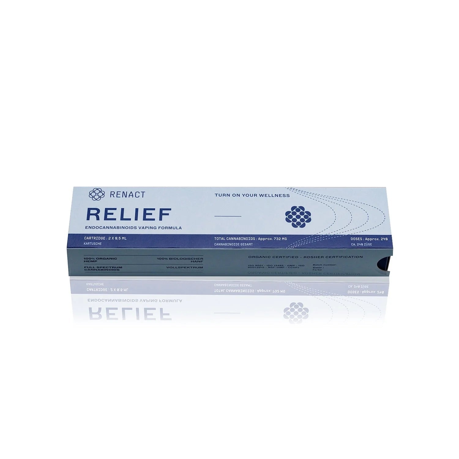 Renact Vollspektrum Cannabinoid Kartusche Relief Vapes 0,5ml - Hanfify